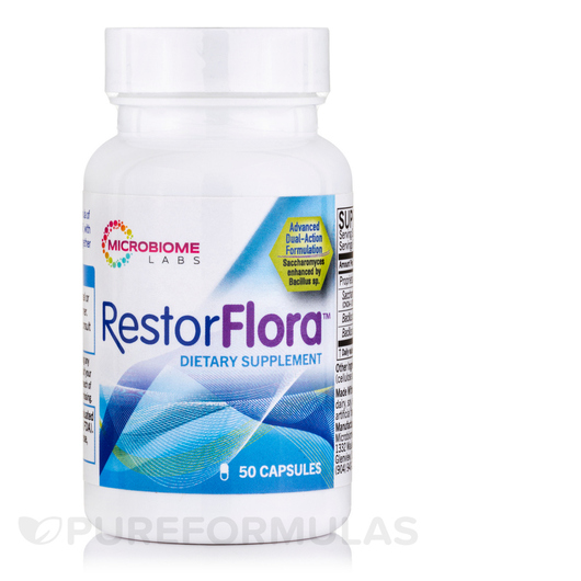 Основное фото товара Microbiome Labs, Пробиотики, RestorFlora, 50 капсул