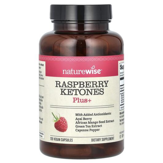 Основное фото товара Naturewise, Малина, Raspberry Ketones Plus+, 120 капсул