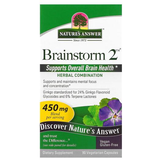 Основное фото товара Nature's Answer, Поддержка мозга, Brainstorm 2, 90 капсул