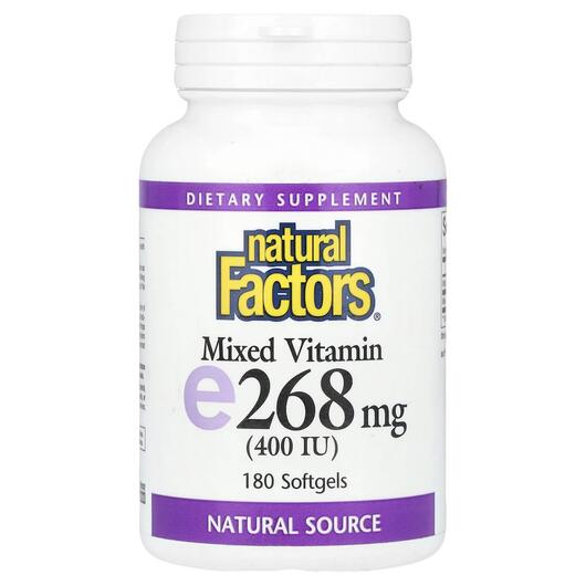 Основное фото товара Витамин E, Mixed Vitamin E 268 mg 400 IU, 180 капсул