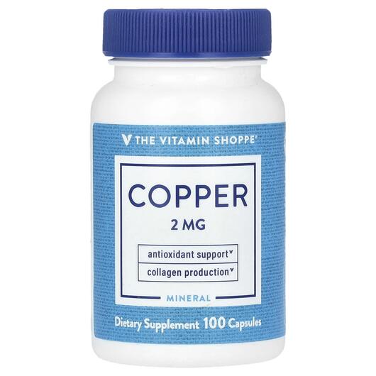 Основное фото товара TheVitaminShoppe, Медь, Copper 2 mg, 100 капсул