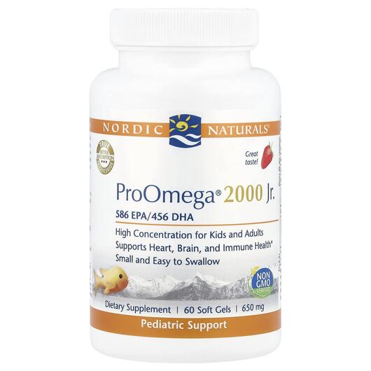 Основное фото товара Nordic Naturals, Омега Клубника, ProOmega 2000, 60 капсул
