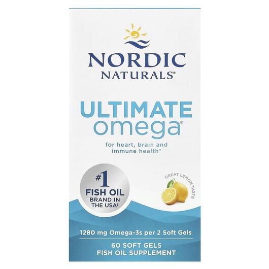 Основное фото товара Ультимейт Омега, Ultimate Omega 1280 mg, 60 капсул