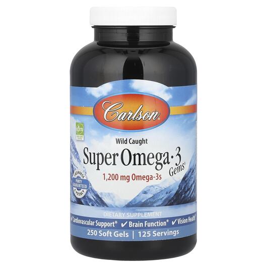 Основное фото товара Carlson, Супер Oмeгa-3, Super Omega-3 Gems, 250 капсул