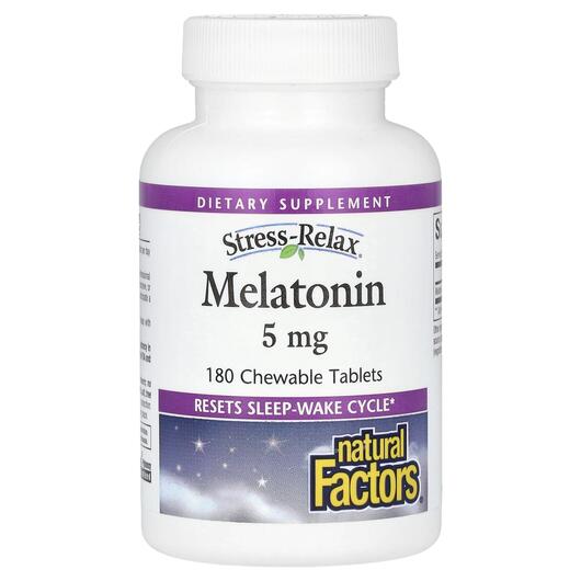 Основное фото товара Natural Factors, Мелатонин, Melatonin 5 mg, 180 таблеток