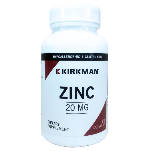 Основное фото товара Kirkman, Цинк 20 мг, Zinc 20 mg 100, 100 капсул