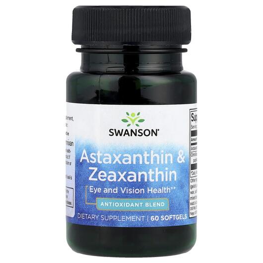 Основное фото товара Swanson, Астаксантин, Astaxanthin & Zeaxanthin, 60 капсул