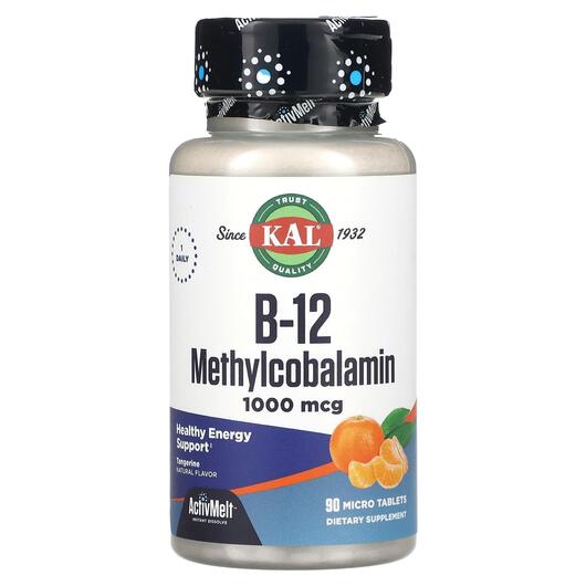 Основное фото товара B-12 Methylcobalamin Tangerine 1000, Метилкобаламин B12, 90 табле