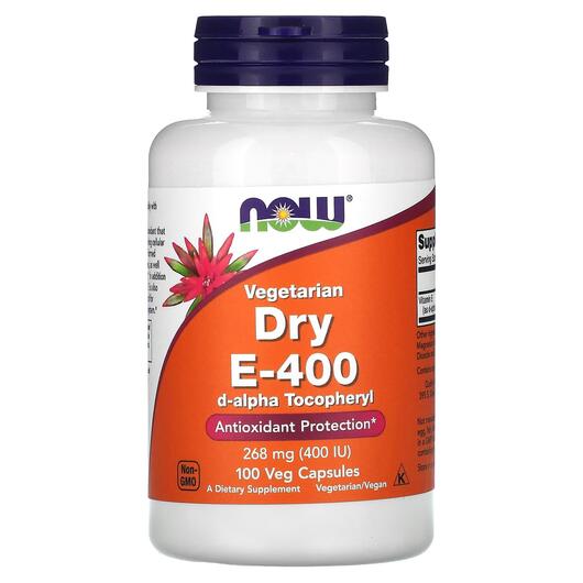 Основное фото товара NOW, E-400 МО Вегетарианский, Dry E 400 Vegetarian, 100 капсул
