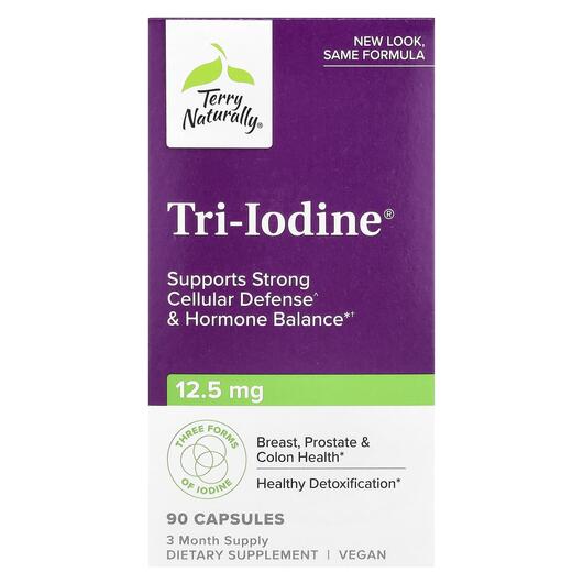 Основное фото товара Terry Naturally, Йод, Tri-Iodine 12.5 mg, 90 капсул