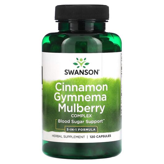 Основное фото товара Экстракт корицы, Cinnamon Gymnema Mulberry Complex, 120 капсул