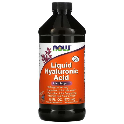 Основное фото товара NOW, Гиалуроновая кислота 100 мг, Liquid Hyaluronic Acid, 473 мл