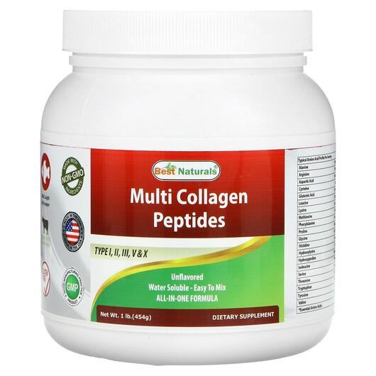 Основное фото товара Коллаген, Multi Collagen Peptides Unflavored, 454 г