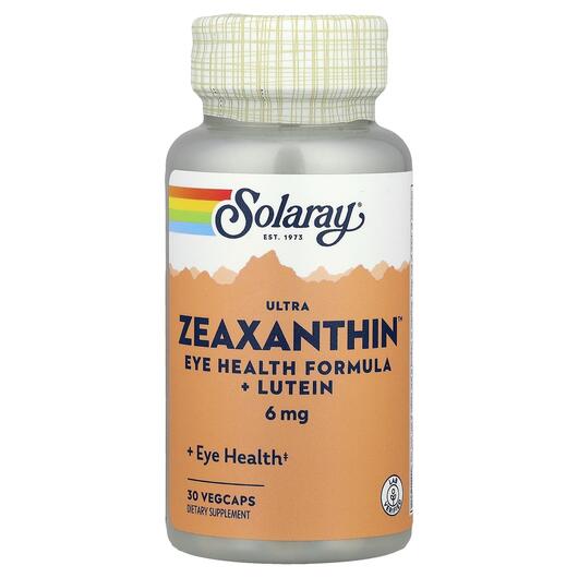 Основне фото товара Solaray, Ultra Zeaxanthin 6 mg, Зеаксантин 6 мг, 30 капсул
