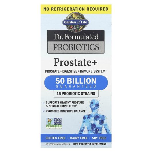 Основное фото товара Garden of Life, Пробиотики, Prostate+ Probiotics, 60 капсул