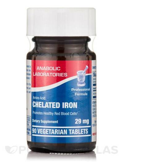Основное фото товара Anabolic Laboratories, Железо, Chelated Iron 29 mg, 90 таблеток