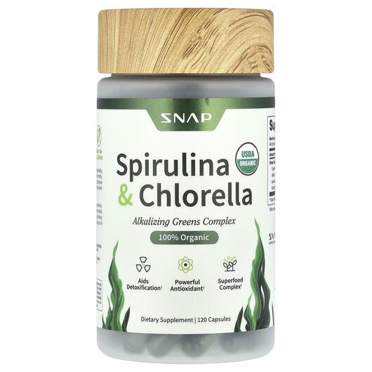 Основное фото товара Спирулина, Organic Spirulina & Chlorella, 120 капсул