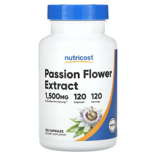 Основное фото товара Nutricost, Пассифлора, Passion Flower Extract 1500 mg, 120 капсул