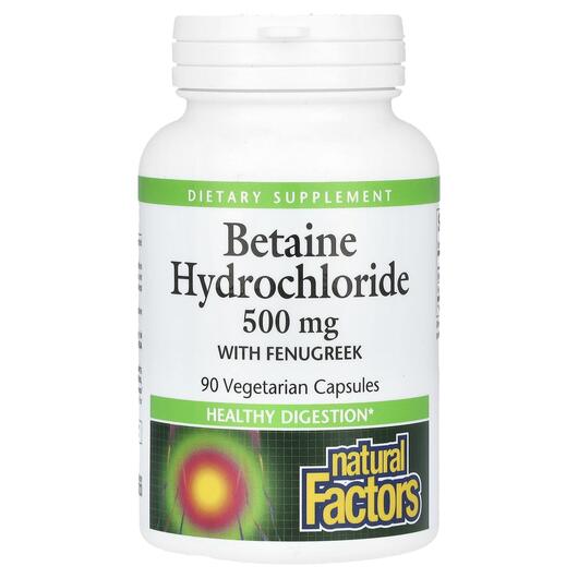 Основное фото товара Пажитник, Betaine Hydrochloride with Fenugreek 500 mg, 90 капсул