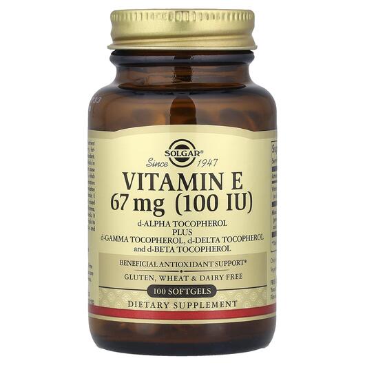 Основное фото товара Solgar, Витамина Е 100 МЕ, Vitamin E 100 IU, 100 капсул