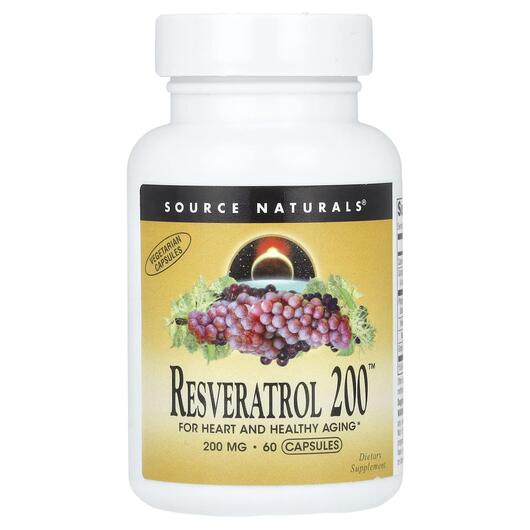 Основное фото товара Source Naturals, Ресвератрол, Resveratrol 200 200 mg, 60 капсул