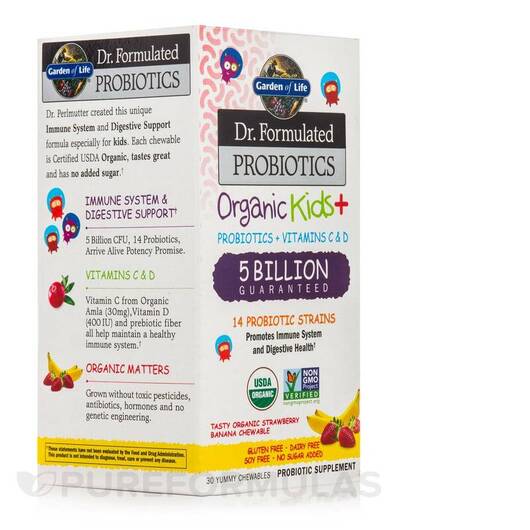 Основное фото товара Dr. Formulated Probiotics Organic Kids+ 5, Пробиотики, 30 таблето