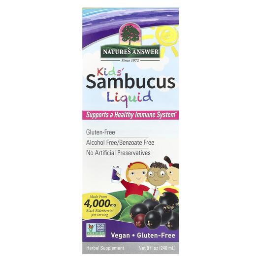Основное фото товара Черная Бузина, Sambucus Kid's Formula 4000 mg, 240 мл