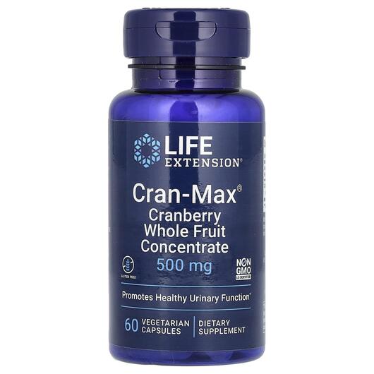Основное фото товара Life Extension, Клюква 500 мг, Cran-Max Cranberry, 60 капсул