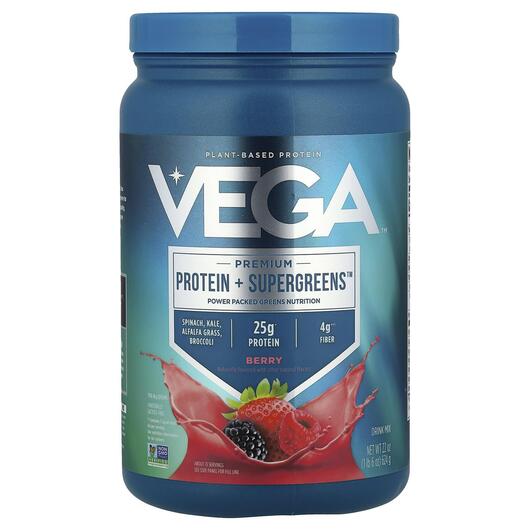 Основное фото товара Vega, Протеин, Premium Protein + Supergreens Berry, 624 г