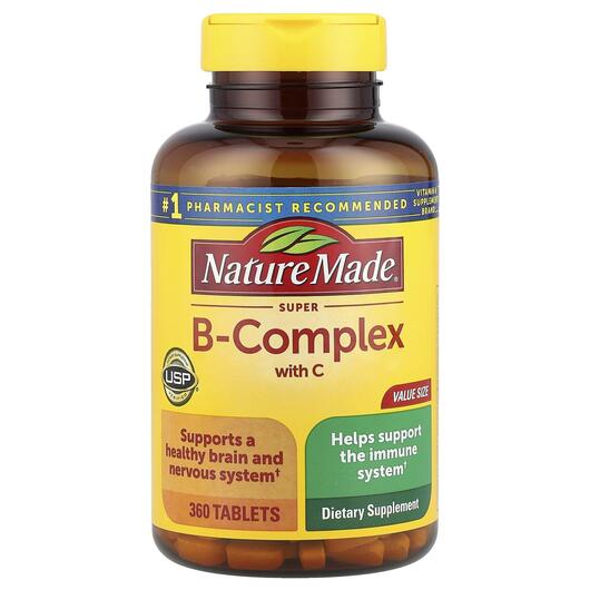 Основное фото товара B-комплекс, Super-B Complex with Vitamin C, 360 таблеток