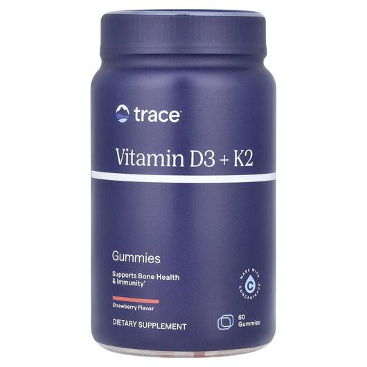Основное фото товара Витамины D3 + K2, Vitamin D3 + K2 Gummies Strawberry, 60 таблеток