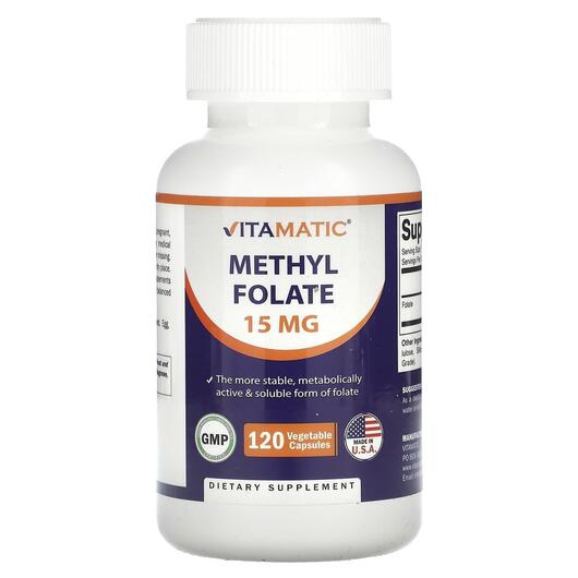 Основное фото товара Vitamatic, Метилфолат, Methyl Folate 15 mg, 120 капсул
