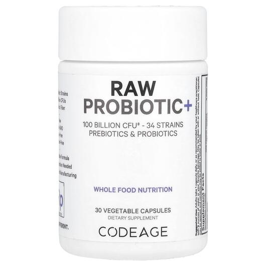Основное фото товара CodeAge, Пробиотики, Raw Probiotic+ 100 Billion CFU, 30 капсул
