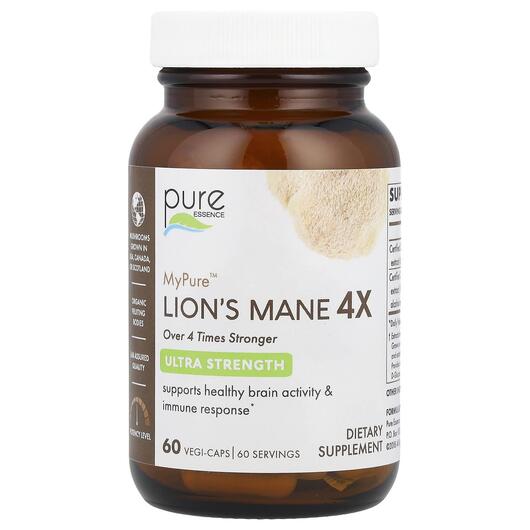 Основное фото товара Грибы Львиная грива, MyPure Lion's Mane 4X, 60 капсул