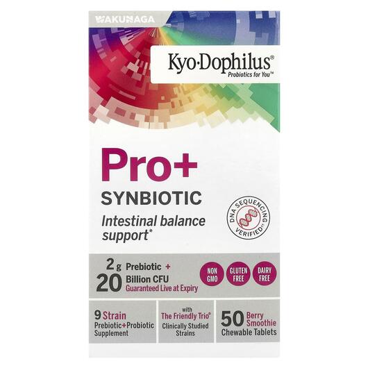 Основное фото товара Kyolic, Пробиотики, Pro+ Synbiotic, 50 таблеток