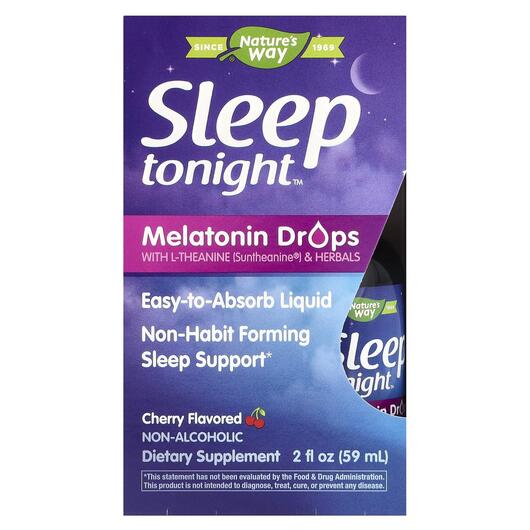 Основное фото товара Sleep Tonight Melatonin Drops With L-Theanine & Herbals, Мела