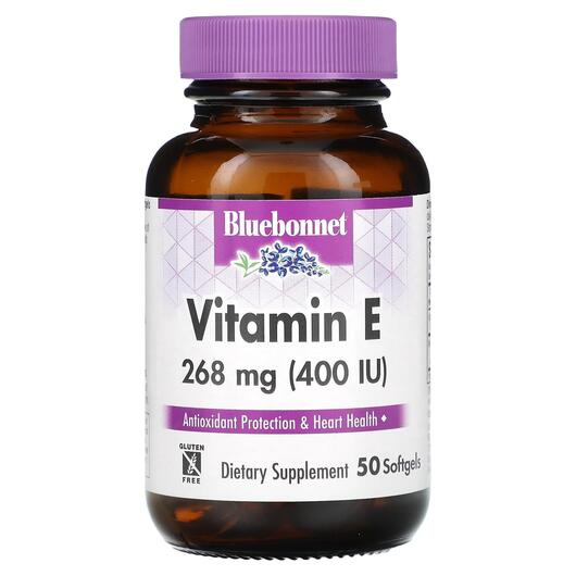 Основне фото товара Vitamin E 268 mg 400 IU, Вітамін E Токофероли, 50 капсул