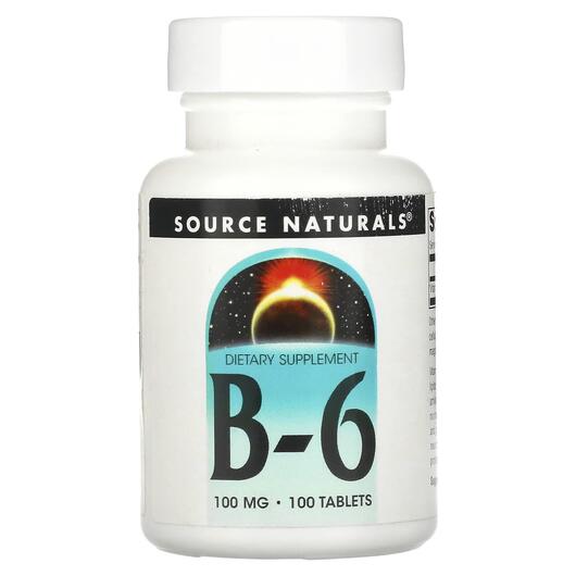 Основное фото товара Source Naturals, Витамин B-6 100 мг, B6 100 mg 100, 100 таблеток