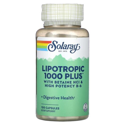 Основное фото товара Solaray, Витамин B8 Инозитол, Lipotropic 1000 Plus, 100 капсул