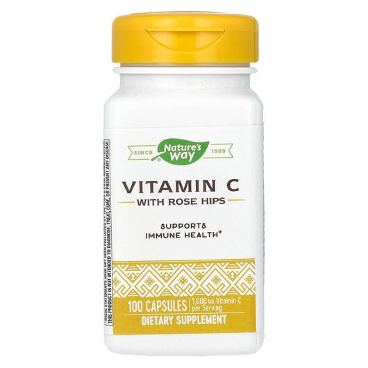 Основное фото товара Витамин C, Vitamin C With Rose Hips 1000 mg, 100 капсул