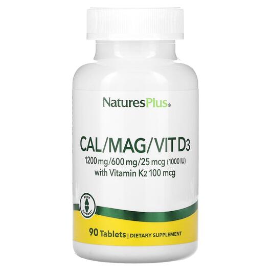Основное фото товара Кальций Магний D3, Cal/Mag/Vit D3 with Vitamin K2, 90 таблеток