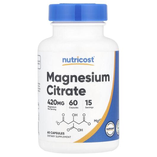 Основное фото товара Nutricost, Магний Цитрат, Magnesium Citrate 420 mg, 60 капсул