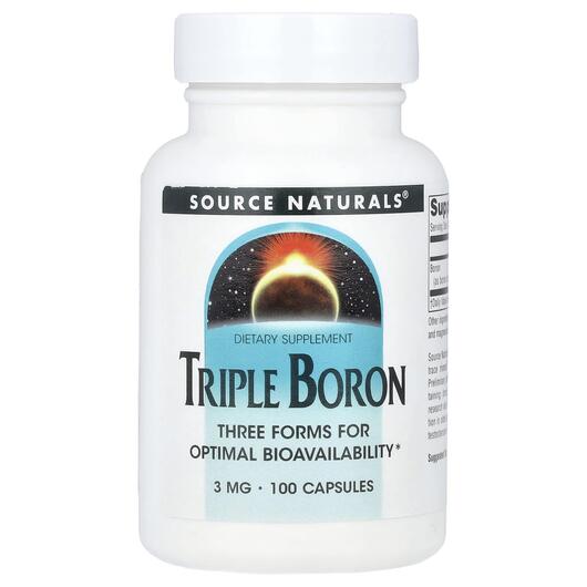 Основное фото товара Source Naturals, Бор, Triple Boron 3 mg, 100 капсул