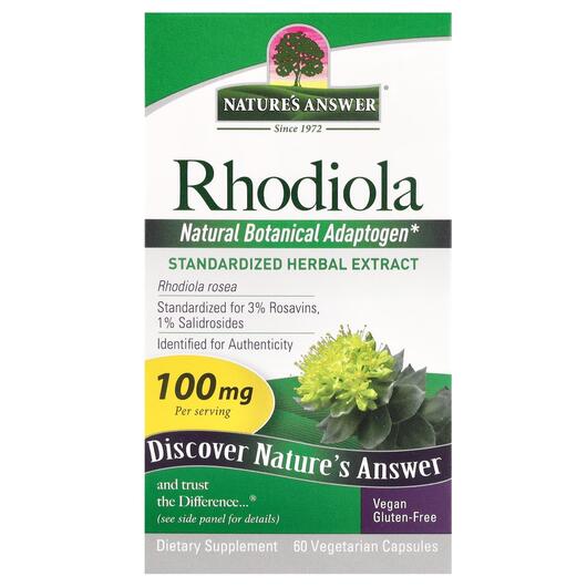 Основное фото товара Nature's Answer, Родиола 100 мг, Rhodiola Rosea 100 mg, 60 к