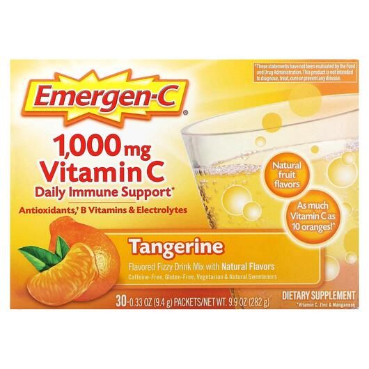 Основное фото товара Emergen-C, Витамин C, 1000 mg Vitamin C Tangerine, 30 шт