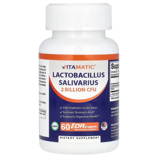 Основное фото товара Lactobacillus Salivarius 2 Billion, Лактобактерии Cаливариус, 60 