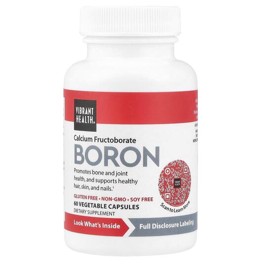 Основное фото товара Vibrant Health, Бор, Super Natural Boron, 60 капсул
