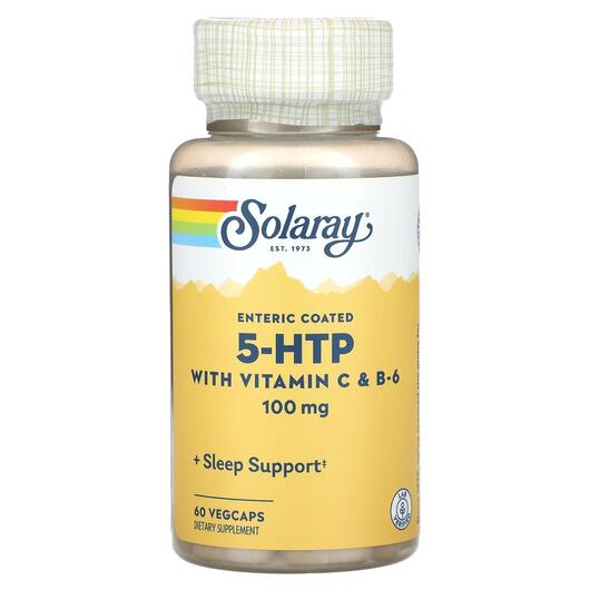 Основное фото товара 5-HTP with Vitamin C & B-6 100 mg, 5-гидрокситриптофан, 60 Ve