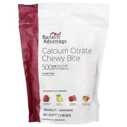 Основное фото товара Calcium Citrate Chewy Bite Sugar-Free, Кальция Цитрат, 90 таблето