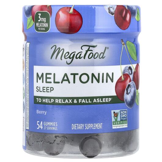 Основное фото товара MegaFood, Мелатонин, Melatonin Gummies, 54 конфеты